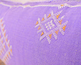 Cactus Silk Moroccan Sabra Lumbar Throw, Violet - Rectangle 14"x36" (CTS-A152)