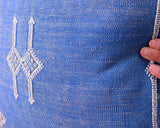 Cactus Silk Moroccan Sabra Pillow Throw, Cerulean Blue - Square 20"x20" (CTS-P143)
