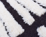 White and Black Rug, Traditional Moroccan Geometric Design, Moroccan Rug Wool