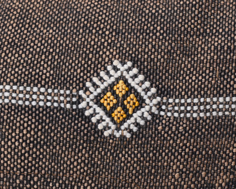 Cactus Silk Moroccan Sabra Lumbar Throw with Fringe, Dark Brown - Rectangle 12"x47"  (CTS-K05)