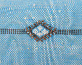 Cactus Silk Moroccan Sabra Lumbar Throw with Fringe, Sky Blue - Rectangle 12"x47"  (CTS-K06)