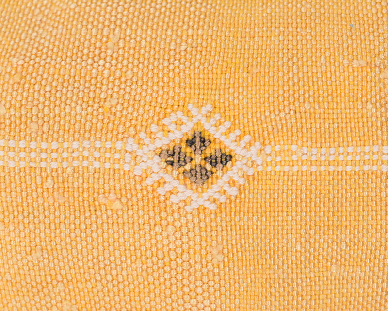 Cactus Silk Moroccan Sabra Lumbar Throw with Fringe, Mustard Yellow - Rectangle 12"x47"  (CTS-K24)
