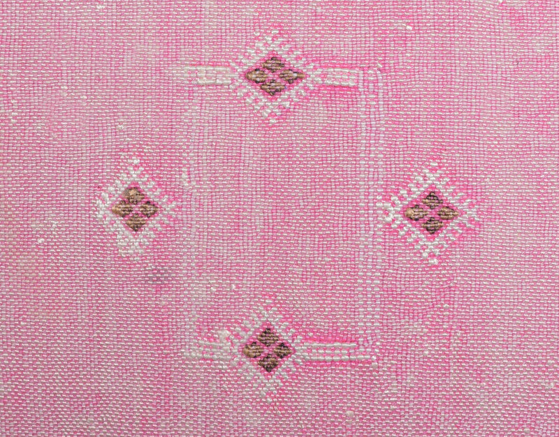 Cactus Silk Moroccan Sabra Lumbar Throw, Pale Pink - Rectangle 20"x40" (CTS-L107)