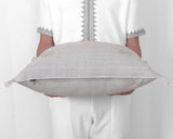 Cactus Silk Moroccan Sabra Pillow Throw, Light Gray - Square 20"x20" (CTS-P114)