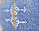 Cactus Silk Moroccan Sabra Lumbar Throw, Denim Blue - Rectangle 13"x21" (CTS-S119)