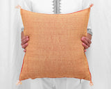 Cactus Silk Moroccan Sabra Pillow Throw, Marigold Orange - Square 18"x18" (CTS-Z116)