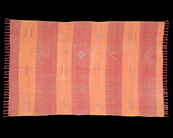 Cactus Silk Moroccan Sabra Area Rug - Orange & Scarlet Red 4'05"x7'04"ft  (RNS-M041)