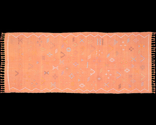 Cactus Silk Moroccan Sabra Runner - Tangerine Orange 3'01"x7'06"ft  (UNS-M024)