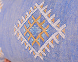Cactus Silk Moroccan Sabra Lumbar Throw, Olympic Blue - Rectangle 14"x36" (CTS-A145)