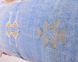 Cactus Silk Moroccan Sabra Lumbar Throw, Teal Blue - Rectangle 14"x36" (CTS-A146)