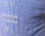 Cactus Silk Moroccan Sabra Pillow Throw, Cerulean Blue - Square 22"x22" (CTS-M129)