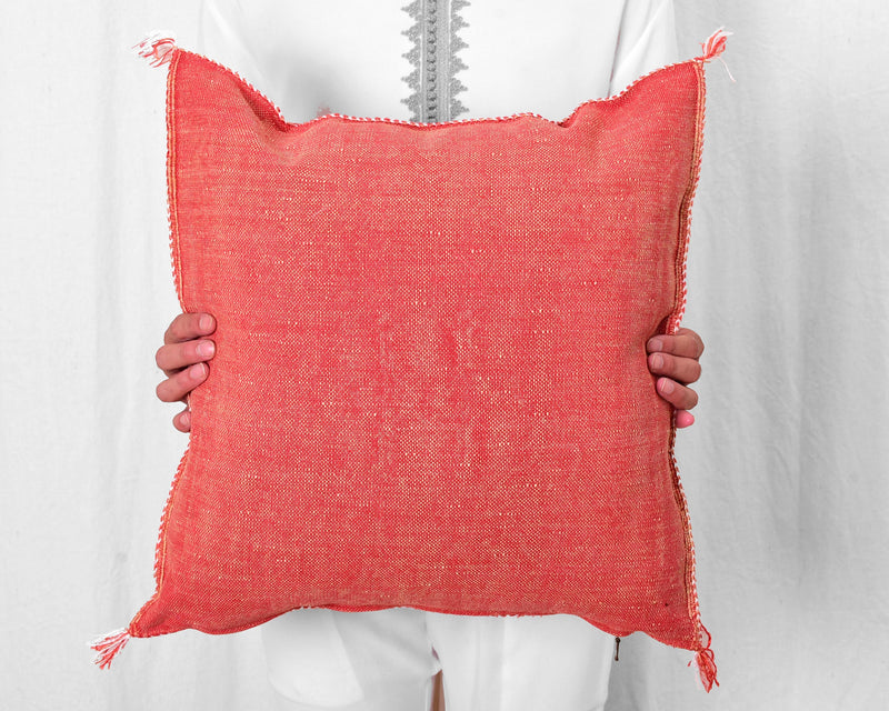 Cactus Silk Moroccan Sabra Pillow Throw, Imperial Red - Square 20"x20" (CTS-P142)
