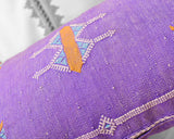 Cactus Silk Moroccan Sabra Lumbar Throw, Purple Violet - Rectangle 13"x21" (CTS-S143)