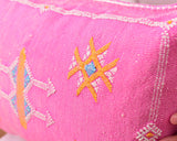 Cactus Silk Moroccan Sabra Lumbar Throw, Pink - Rectangle 13"x21" (CTS-S140)
