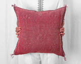Cactus Silk Moroccan Sabra Pillow Throw, Rust Red - Square 18"x18" (CTS-Z138)