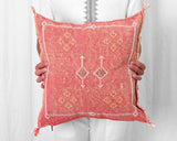 Cactus Silk Moroccan Sabra Pillow Throw, Burnt Orange - Square 18"x18" (CTS-Z142)
