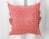 Cactus Silk Moroccan Sabra Pillow Throw, Burnt Orange - Square 18"x18" (CTS-Z142)