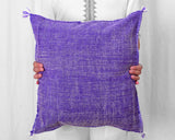 Cactus Silk Moroccan Sabra Pillow Throw, Pale Purple - Square 18"x18" (CTS-Z143)