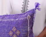 Cactus Silk Moroccan Sabra Pillow Throw, Pale Purple - Square 18"x18" (CTS-Z143)