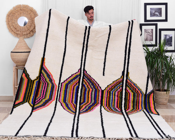 Colorful Moroccan Berber Rug, Boho Rug for Living Room