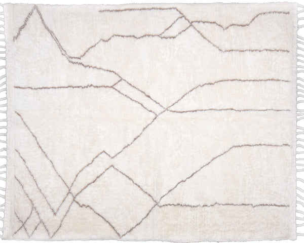 Abstract Rug, Off White and Taupe Moroccan Rug