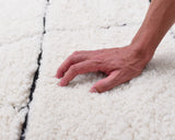 Traditional Moroccan Design, White and Black Moroccan Rug