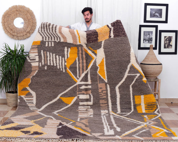 Abstract Rug Living Room, Colorful Moroccan Rug, Wool Rug