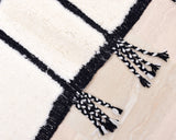 Moroccan Rug for Bedroom, Beni Ourain Carpet, Black White Rug