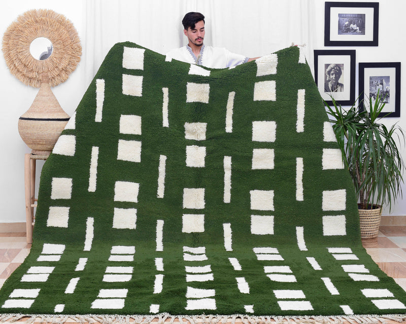Green Rug Moroccan, Modern Moroccan Rug, Green Rug for Bedroom