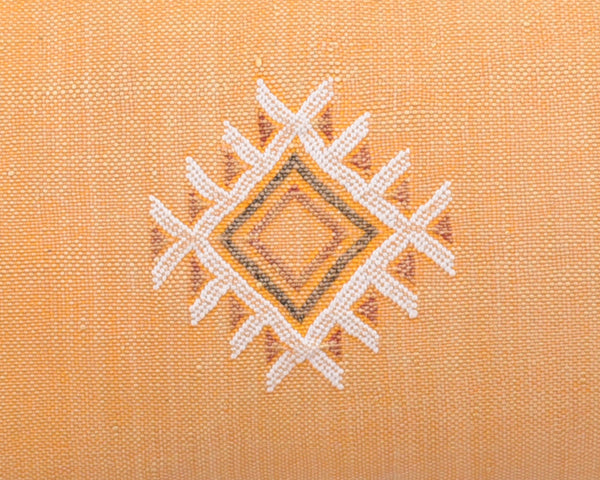 Cactus Silk Moroccan Sabra Lumbar Throw, Dusty Yellow - Rectangle 14"x36" (CTS-A100)