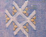 Cactus Silk Moroccan Sabra Lumbar Throw, Indigo Blue - Rectangle 14"x36" (CTS-A112)