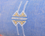 Cactus Silk Moroccan Sabra Lumbar Throw, Blue - Rectangle 14"x36" (CTS-A134)