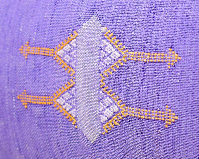Cactus Silk Moroccan Sabra Lumbar Throw, Blue Violet - Rectangle 14"x36" (CTS-A136)