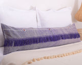 Cactus Silk Moroccan Sabra Lumbar Throw with Fringe, Violet Purple - Rectangle 12"x47"