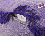 Cactus Silk Moroccan Sabra Lumbar Throw with Fringe, Violet Purple - Rectangle 12"x47"  (CTS-K11)