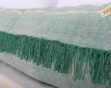 Cactus Silk Moroccan Sabra Lumbar Throw with Fringe, Forest Green - Rectangle 12"x47"  (CTS-K12)