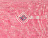 Cactus Silk Moroccan Sabra Lumbar Throw with Fringe, Carnation Pink - Rectangle 12"x47"  (CTS-K16)