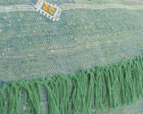 Cactus Silk Moroccan Sabra Lumbar Throw with Fringe, Shamrock Green - Rectangle 12"x47"  (CTS-K17)