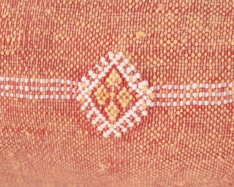 Cactus Silk Moroccan Sabra Lumbar Throw with Fringe, Burnt Orange - Rectangle 12"x47"  (CTS-K19)