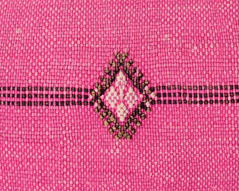 Cactus Silk Moroccan Sabra Lumbar Throw with Fringe, Pink - Rectangle 12"x47"  (CTS-K27)