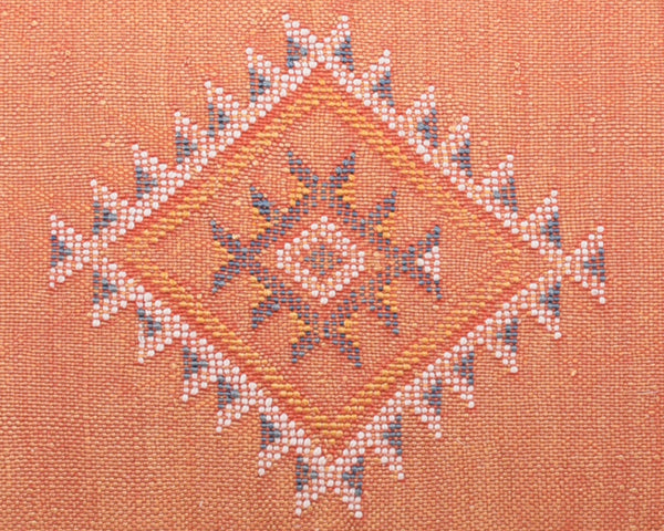 Cactus Silk Moroccan Sabra Lumbar Throw, Orange - Rectangle 20"x40" (CTS-L102)
