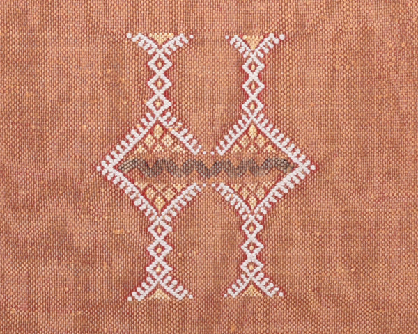 Cactus Silk Moroccan Sabra Pillow Throw, Burnt Orange - Square 22"x22" (CTS-M100)
