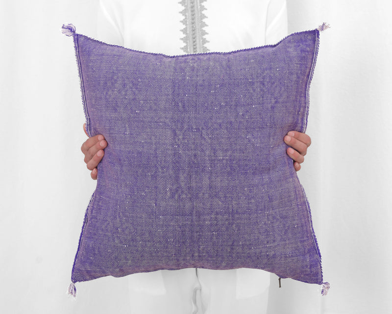 Cactus Silk Moroccan Sabra Pillow Throw, Violet Purple - Square 22"x22" (CTS-M106)