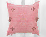 Cactus Silk Moroccan Sabra Pillow Throw, Dusty Pink - Square 22"x22"