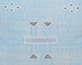 Cactus Silk Moroccan Sabra Pillow Throw, Sky Blue - Square 22"x22" (CTS-M108)