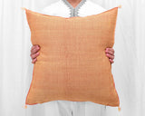Cactus Silk Moroccan Sabra Pillow Throw, Marigold Orange - Square 22"x22" (CTS-M121)