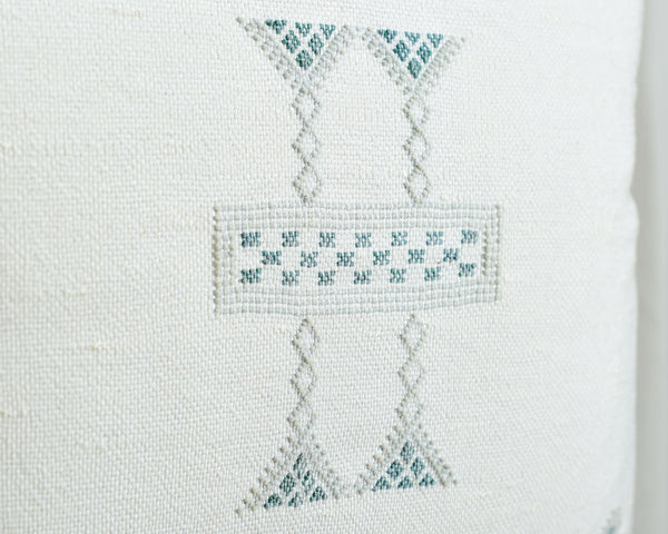 Cactus Silk Moroccan Sabra Pillow Throw, Natural White - Square 22"x22" (CTS-M126)