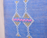 Cactus Silk Moroccan Sabra Pillow Throw, Indigo Blue - Square 22"x22" (CTS-M128)