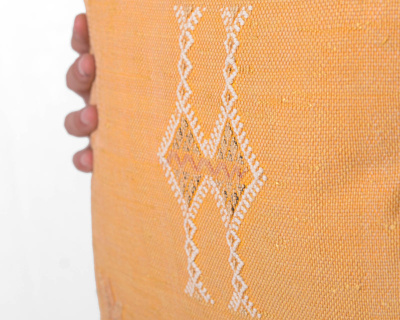 Cactus Silk Moroccan Sabra Pillow Throw, Amber Yellow - Square 20"x20" (CTS-P109)