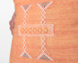 Cactus Silk Moroccan Sabra Pillow Throw, Tangerine Orange - Square 20"x20" (CTS-P112)